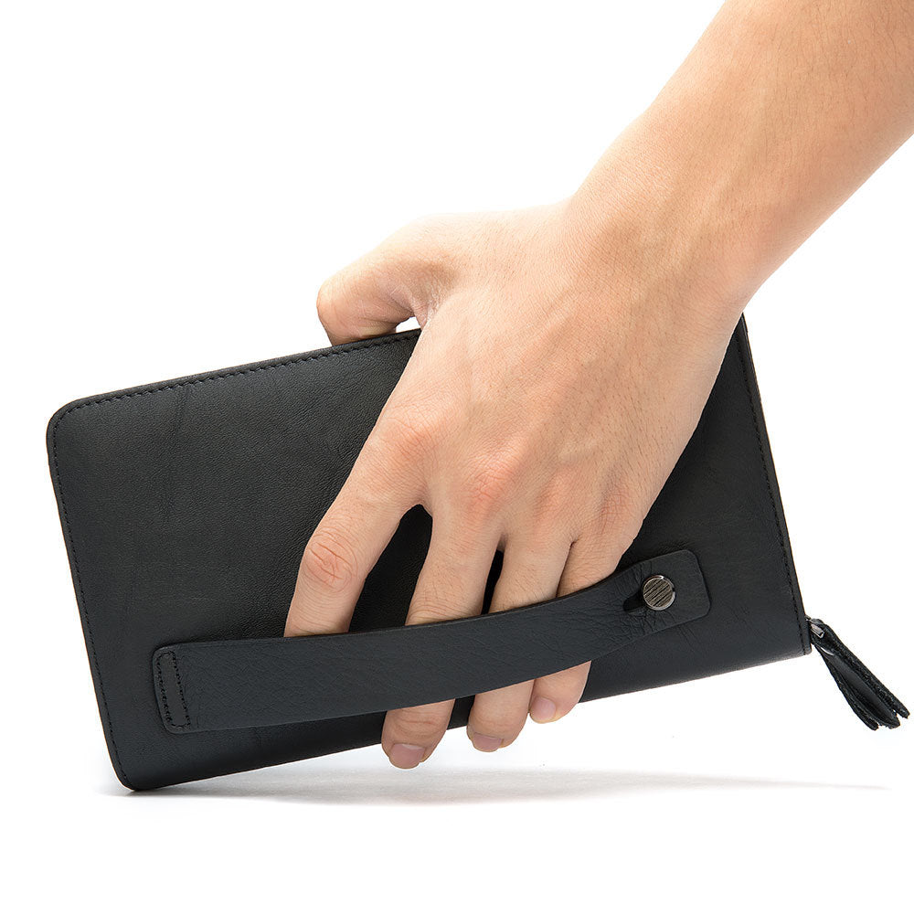 Men's Wallet Long Top-Layer Cowhide Clutch Double-Layer Zipper Wallet Coin Purse For Men