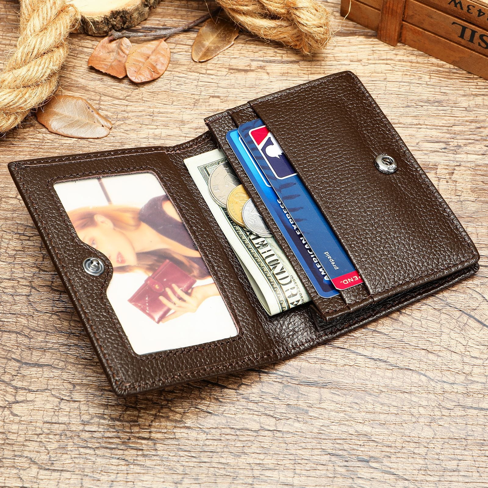 Marent Genuine Leather Card Bag Compact ID Bag Portable High-end Niche Genuine Leather Men's And Women's Cowhide Card Case Wallet