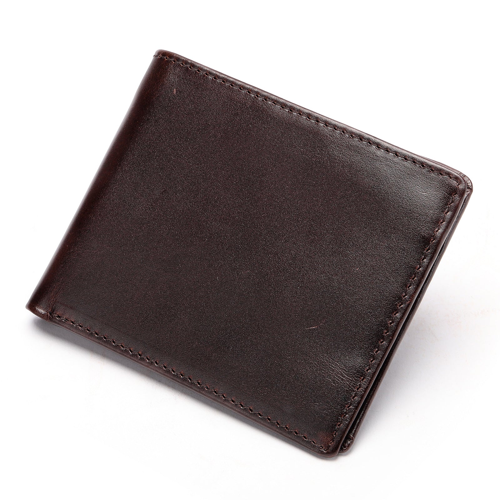 Business Men's Genuine Leather Wallet Multi-Card Cowhide Horizontal Simple Coin Wallet