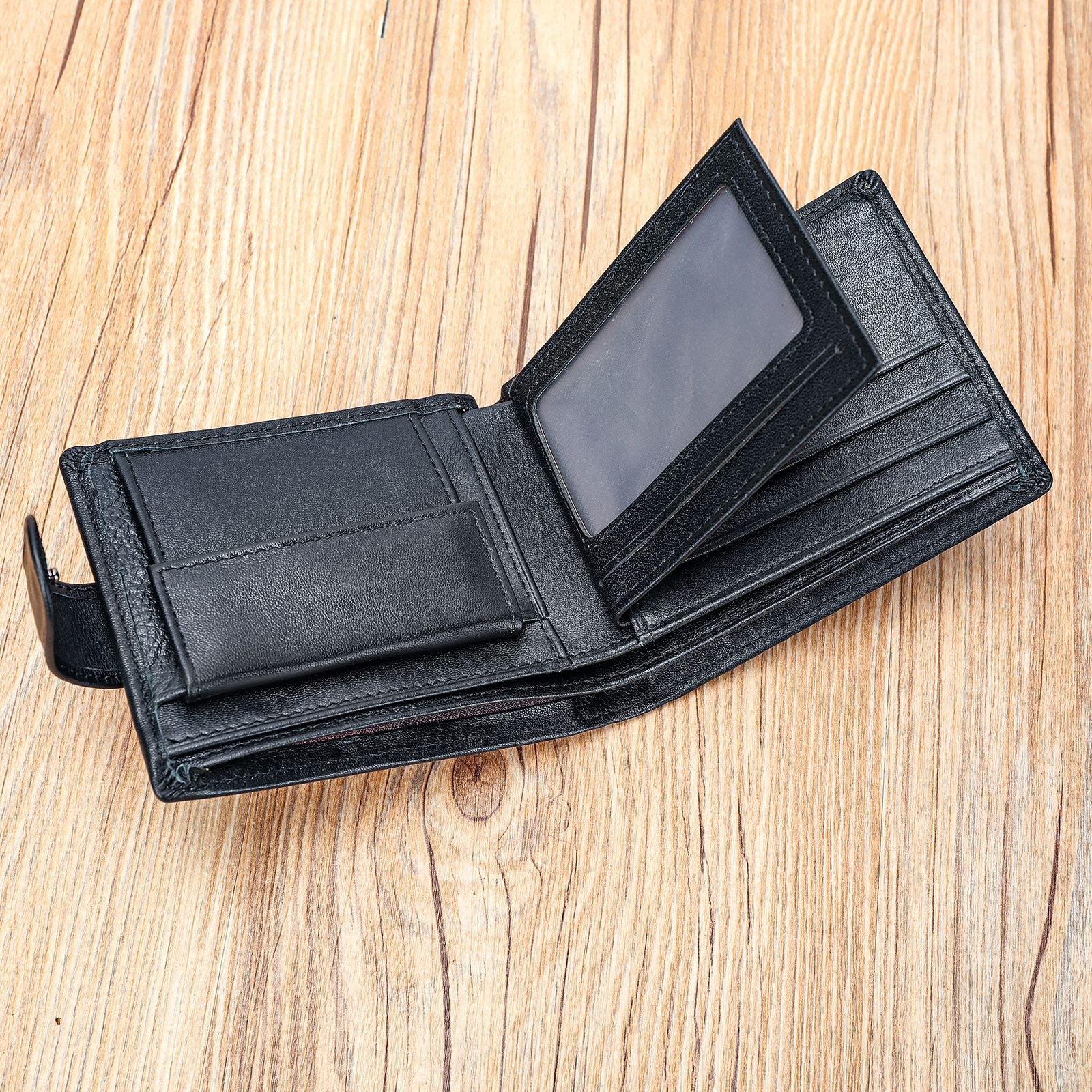 Marent Genuine Leather Men's Wallet Short Coin Purse Multi-Card Wallet Top Layer Cowhide Wallet For Men