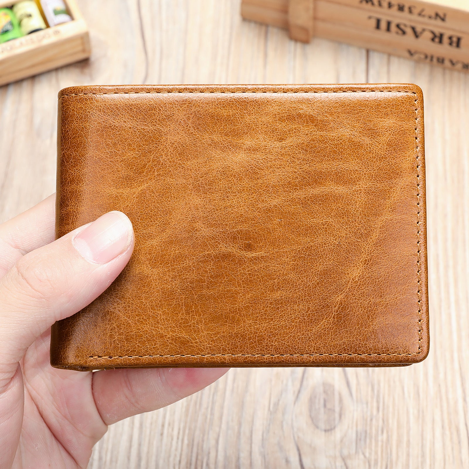 Maronte Leather Wallet High-end Men's Leather Money Clip Large Capacity Card Bag Top Layer Cowhide Vintage Wallet