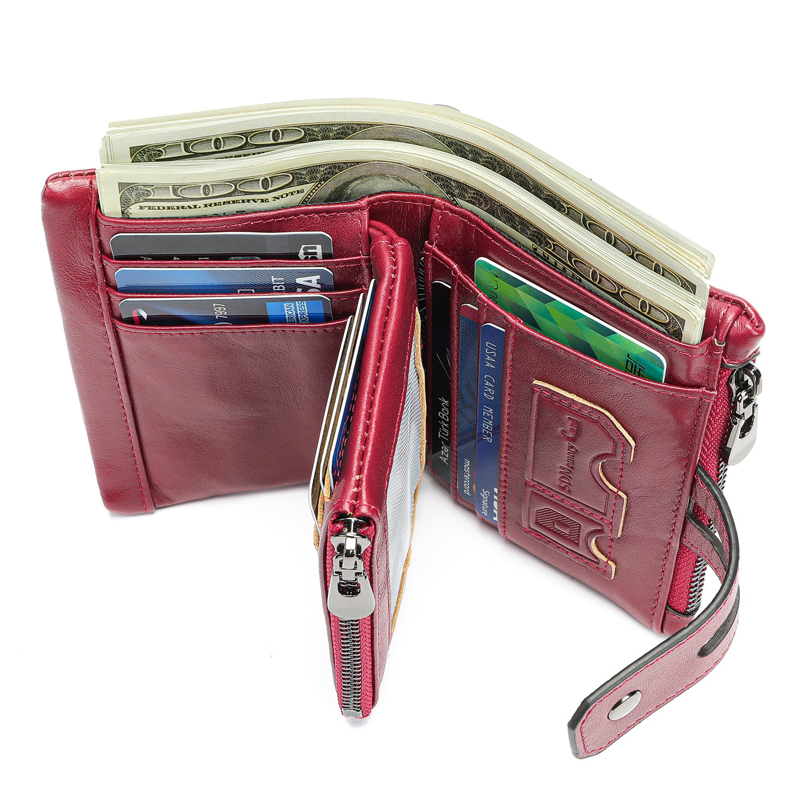 Anti-magnetic Retro Genuine Leather Wallet Long Women's Clutch High-end Multi-functional First-layer Cowhide Wallet