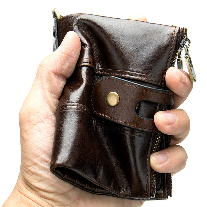 Anti-magnetic Retro Genuine Leather Wallet Long Women's Clutch High-end Multi-functional First-layer Cowhide Wallet