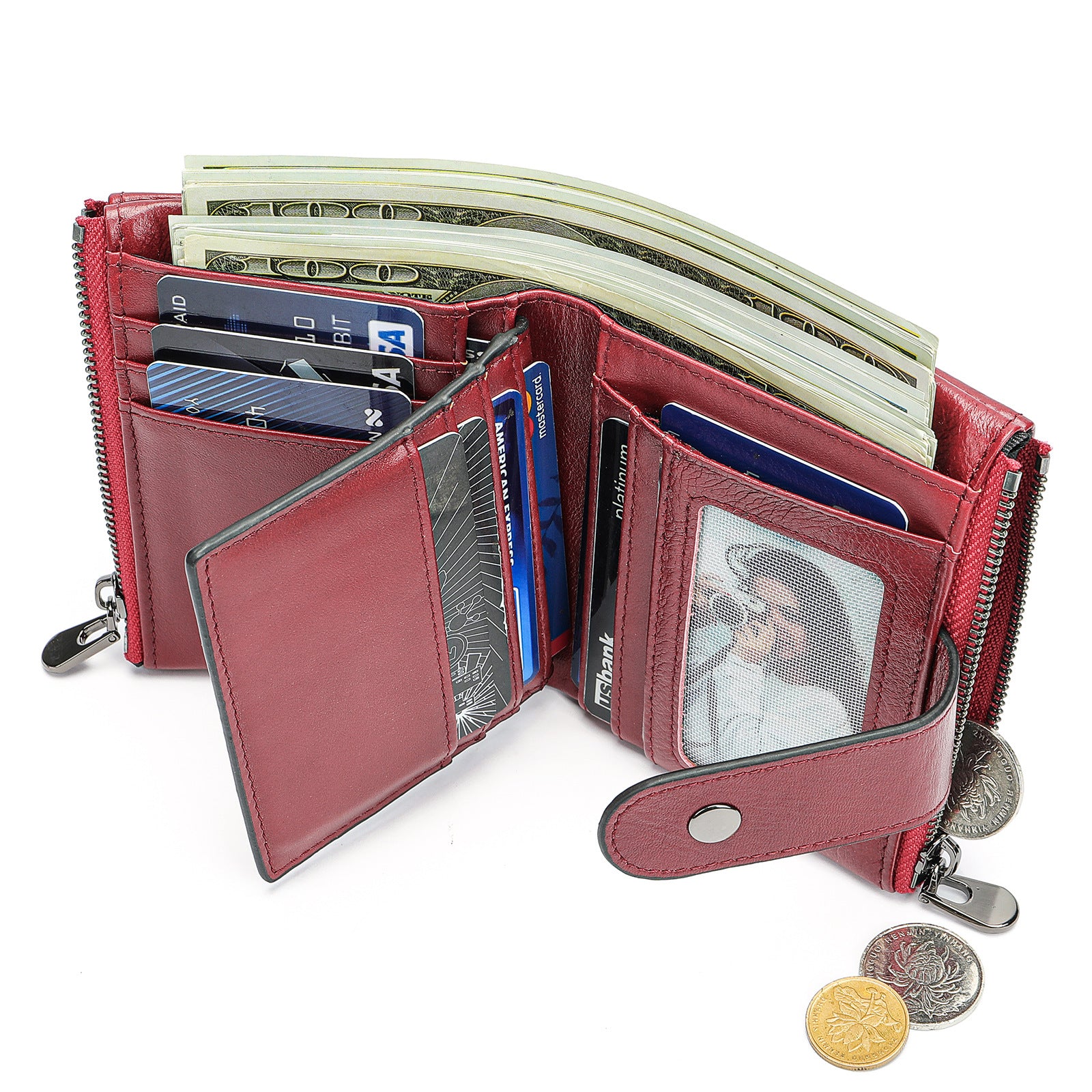 Anti-magnetic Retro Genuine Leather Wallet Long Women's Clutch High-end Multi-functional First-layer Cowhide Wallet