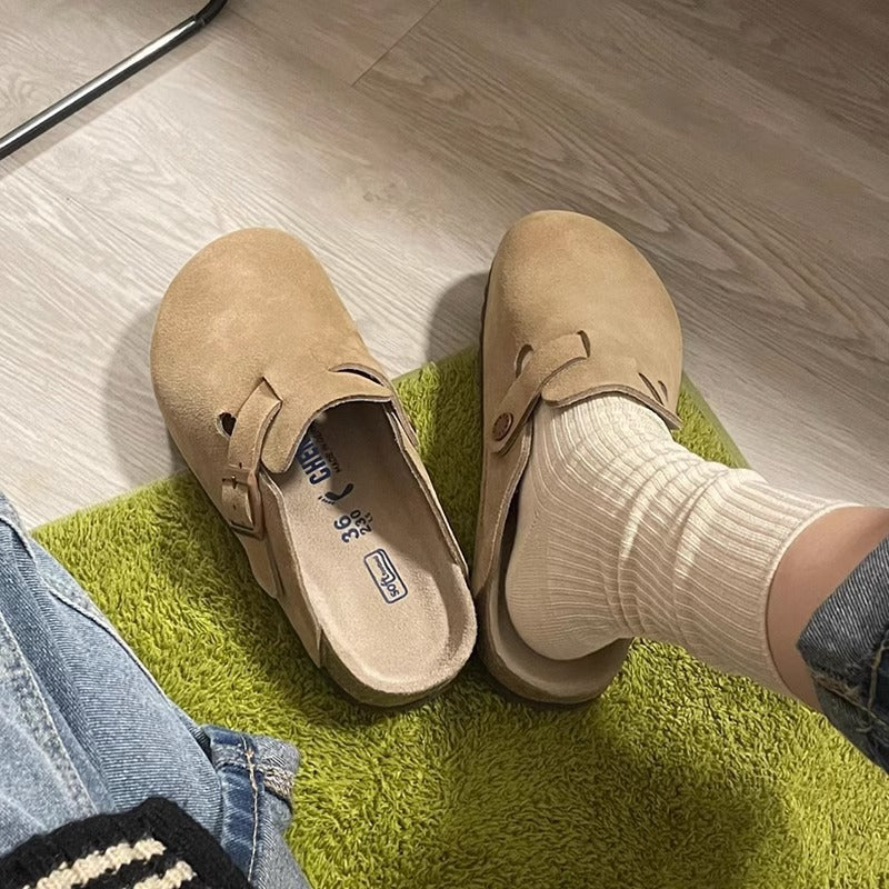 Weiwei Girl 959-11 Genuine Burken Shoes Pure Original Thick Slippers Women's Summer Wearing Fishing Burken Half Slippers