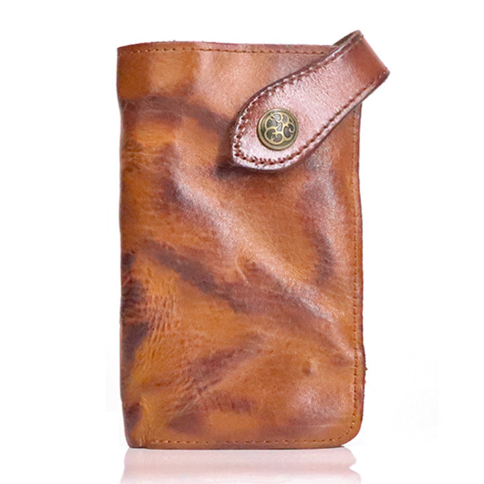 AliExpress Cross-border Wallet Supply Men's Long Wallet Handmade Crumple Vegetable Tanned Leather Wallet Japanese Card Bag Wallet