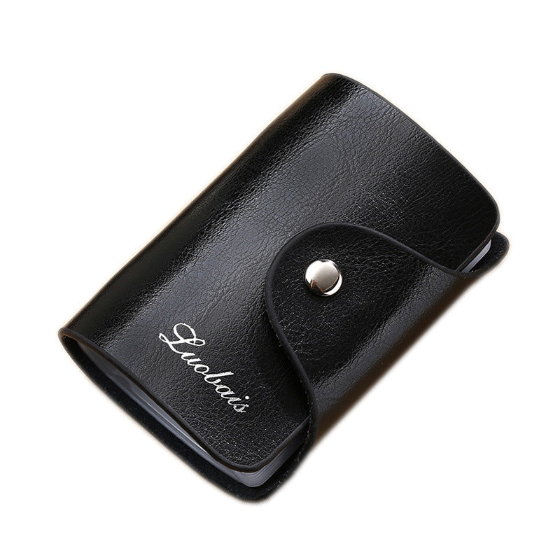 Card Bag Foreign Trade Cross-border New Men's And Women's Cowhide Oil Wax Genuine Leather Card Case Anti-degaussing Bank Bag Business Card Holder Storage