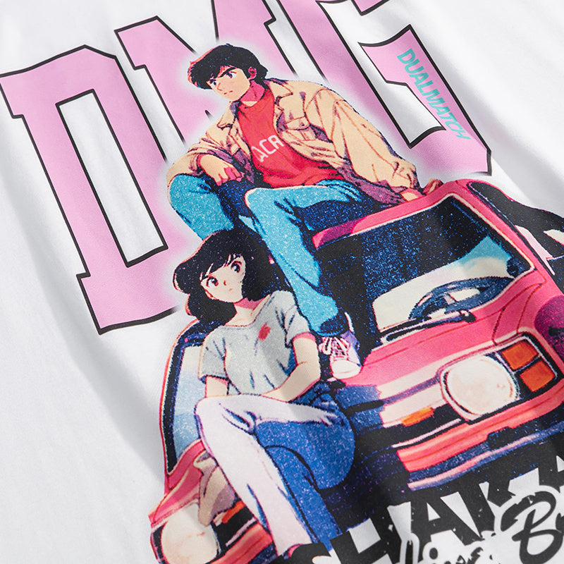 Anime Pattern Streetwear T Shirts Fashion Tee O Neck Oversize Summer Cotton High Quality Short Sleeve Casual