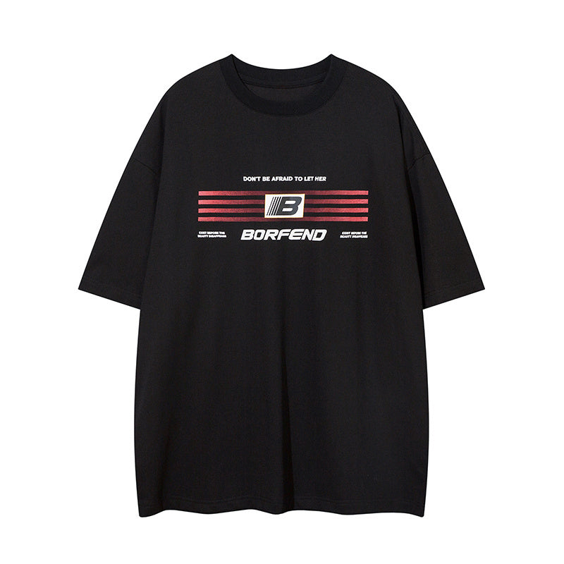 Streetwear T Shirts Short Sleeve Black Grey Casual Summer O Neck Loose Fashion Tee Trendy