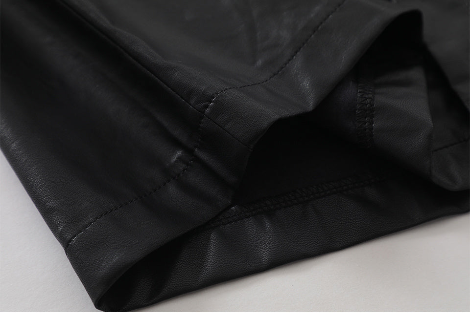 Front Pocket Design Shirts Oversize Button PU Tops Casual Summer Outwear Short Sleeve Solid Color