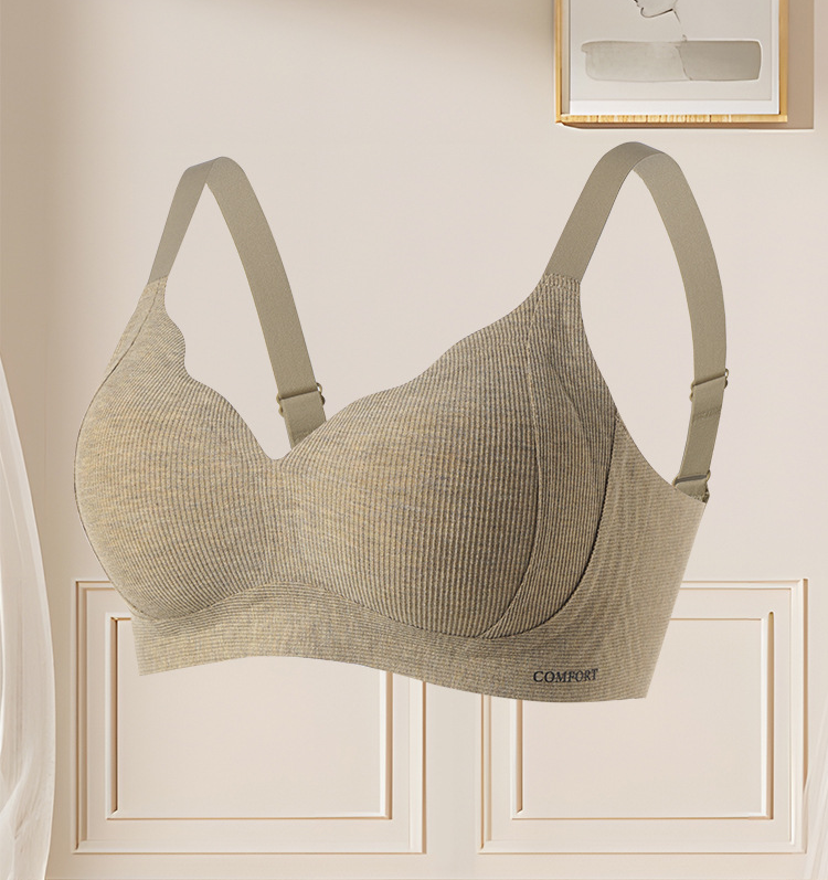 Branding Comfortable Underwear Women's Small Chest Gathering Litching Non-steel Ring Anti-sagging Light Warming Non-marking Bra Non-marking Upper Bra