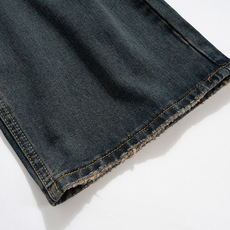 Men's Wear Women's Urban Vintage Washable Old Trousers Trendy Men's And Women's Straight Stretch Waist Jeans