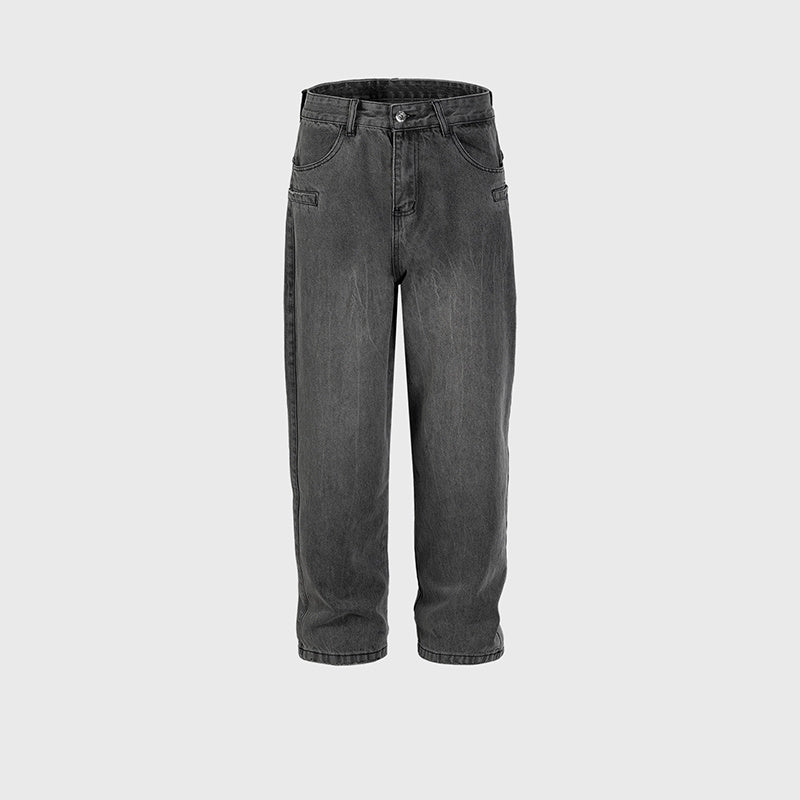 Men's And Women's Washed Old Pants Men's And Women's Same Style Gender-Free Paris Style Straight Trendy Street Trendy Jeans
