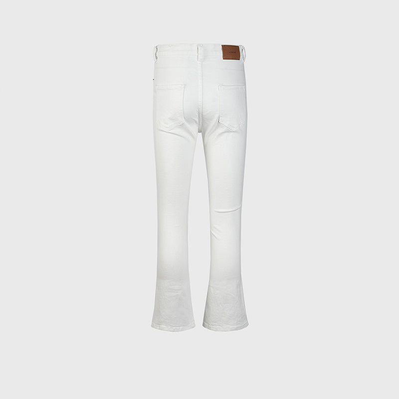 Women's Clothing Men's Spring And Summer Urban Micro-La Pants Unisex Gender-Free Stitching Washed Slim-Fit Jeans