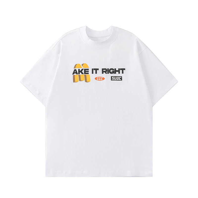 Streetwear T Shirts Letter Print Oversize Loose Short Sleeve Sports Style Cotton Tee Casual O Neck Summer