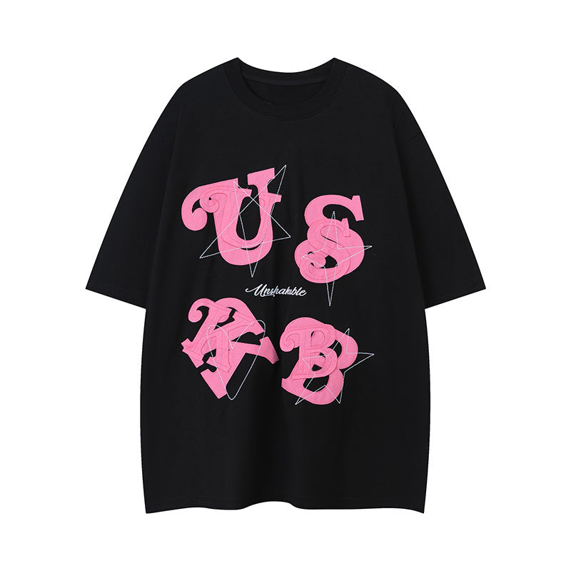 Streetwear T Shirts Trendy Crew Neck Funny Letter Print Oversize Cotton Short Sleeve High Quality Casual Summer Tee