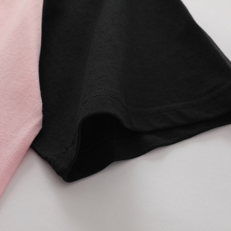 Streetwear Oversize T Shirts Simple Design Hip Hop Casual O Neck Raglan Sleeve Color Contrast Tee Loose Short Sleeve