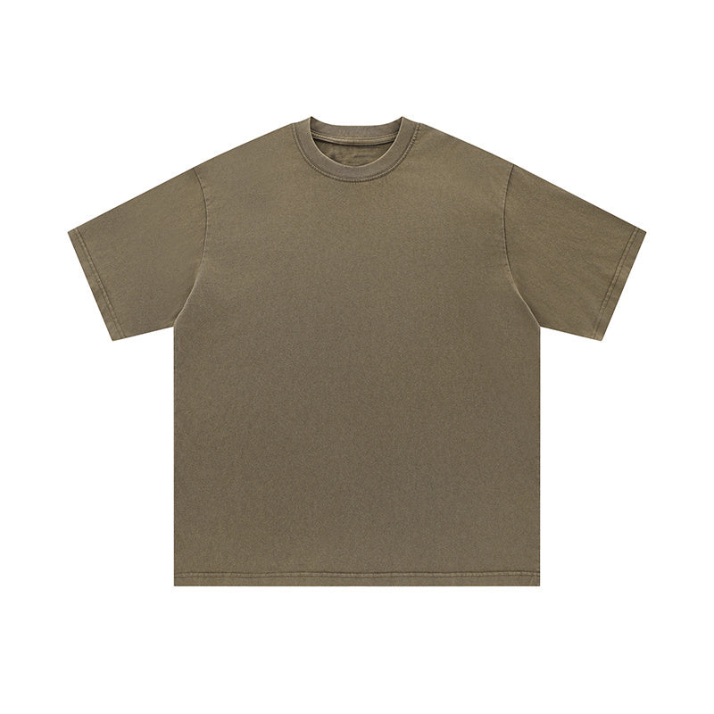 No Graphic T Shirts Loose Streetwear Short Sleeve Cotton Tee Casual Round Neck Summer Solid Color