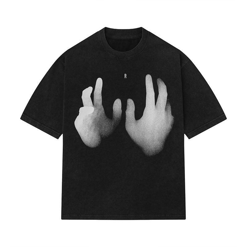 Streetwear Vague Finger Graphic T Shirt Letter Print Oversize Tees Fashion Summer Casual Top Short Sleeve