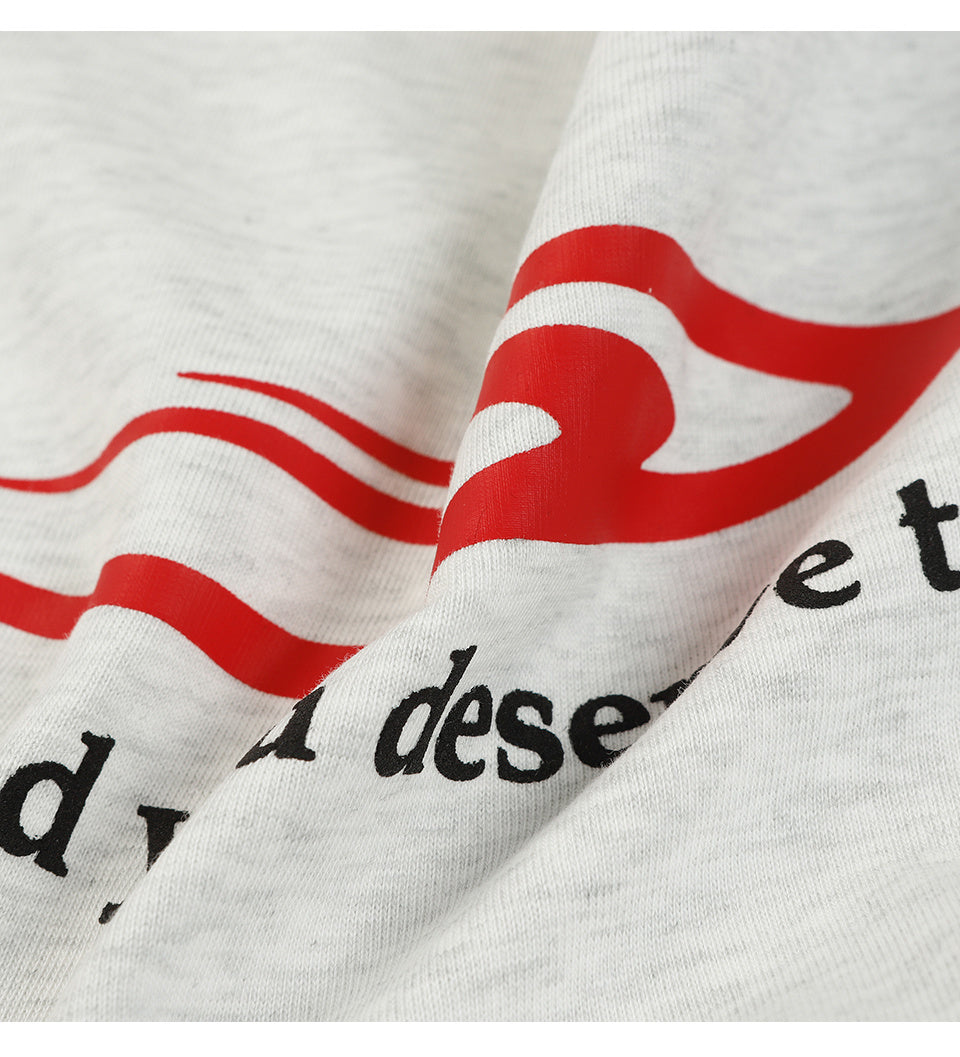 Simple Print Streetwear T Shirts Oversize Loose Short Sleeve Tee Summer Harajuku Cotton Round Neck