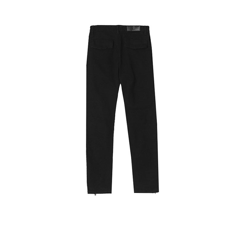 Men's Wear Women's Urban High Street Button Leg Straight Pants Men's And Women's Couples Washed Fashioned Slim-Fit Jeans