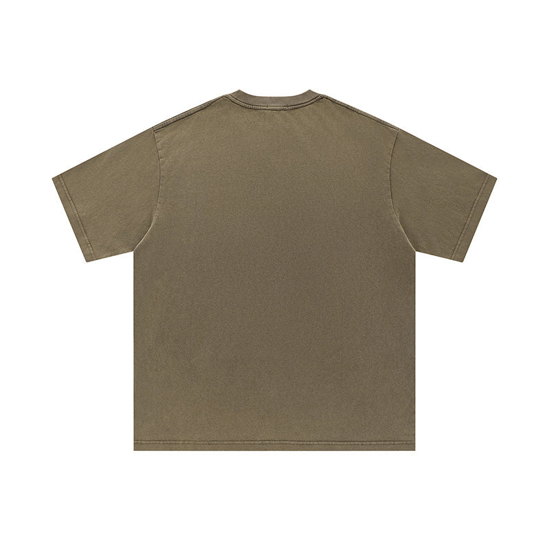 No Graphic T Shirts Loose Streetwear Short Sleeve Cotton Tee Casual Round Neck Summer Solid Color