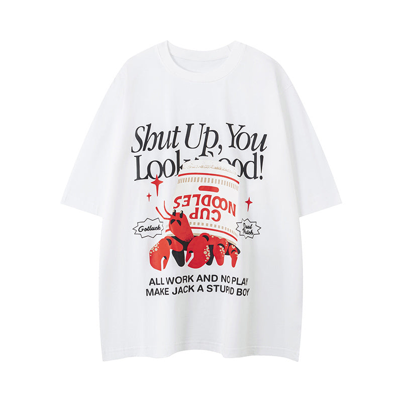 Streetwear Crab Pattern T Shirts Fashion Tee O Neck Oversize Summer Cotton High Quality Short Sleeve Casual
