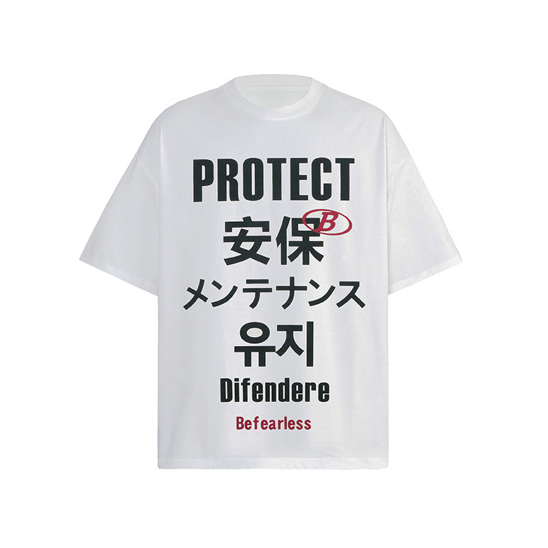 Streetwear T Shirts Trendy Crew Neck Tee Letter Print Loose Cotton Short Sleeve High Quality Casual Summer Washed