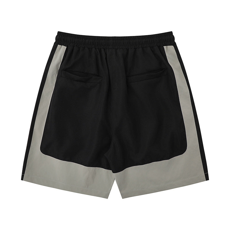 Streetwear Color Contrast Drawstring Boardshorts Breathable Beach Shorts Fitness Sports Style Pants Letter Embroidery