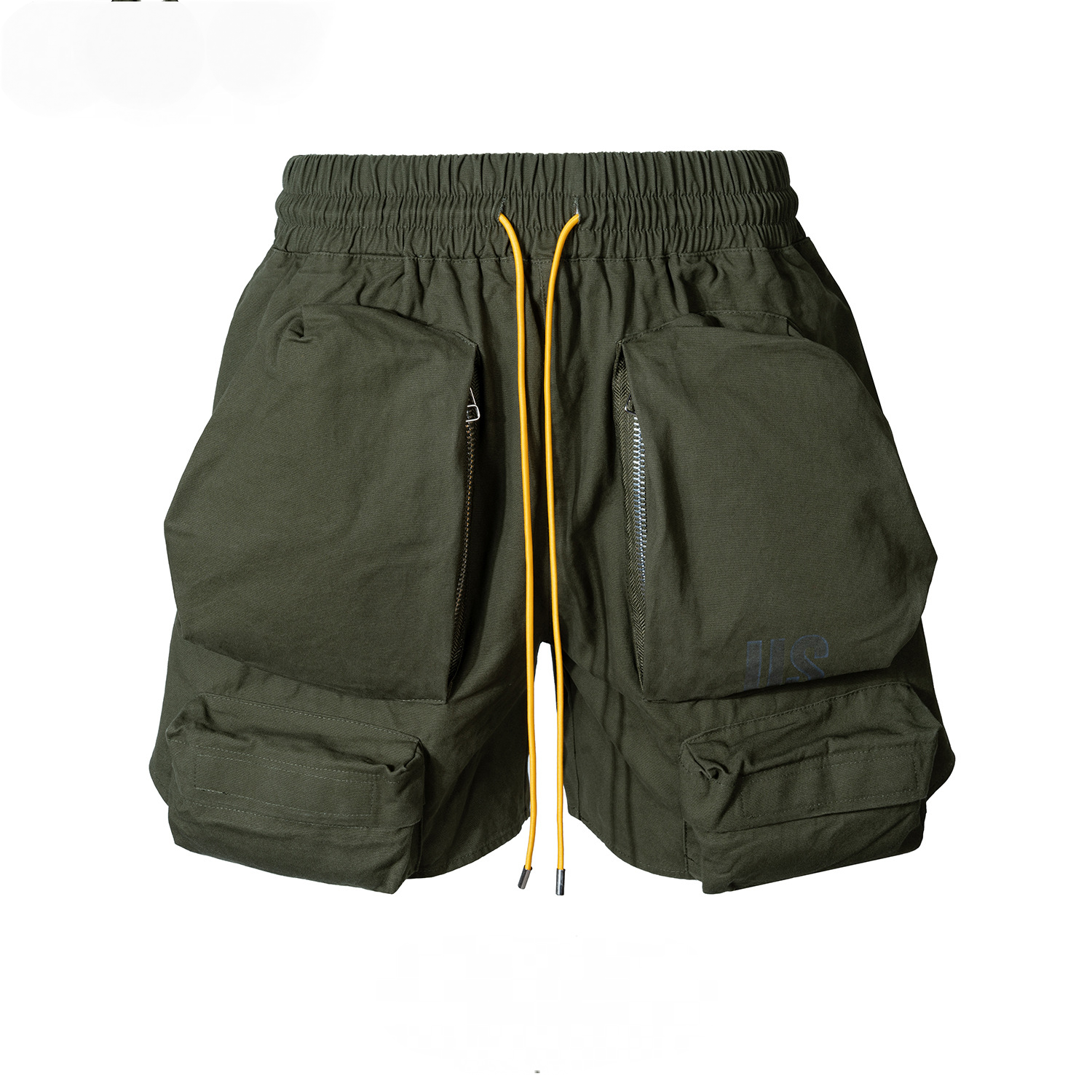Men's Women's Spring And Summer Hip Hop High Street Washed Military Style Multi-Bag Pants Men's And Women's Drawstring Casual Shorts