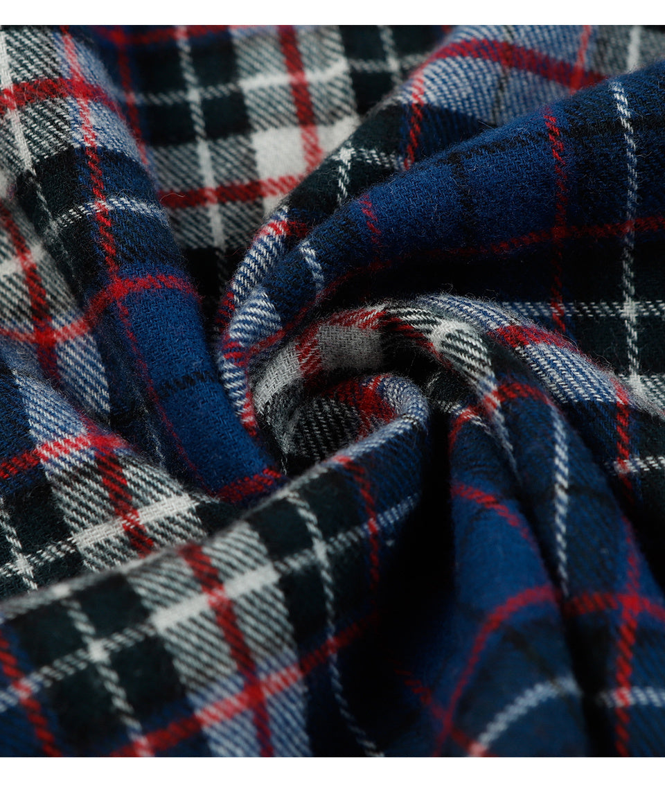 Plaid Shirts Autumn Long Sleeve Oversize Button Up Tops Korean Style Casual Fall Outwear Blue Comfortable
