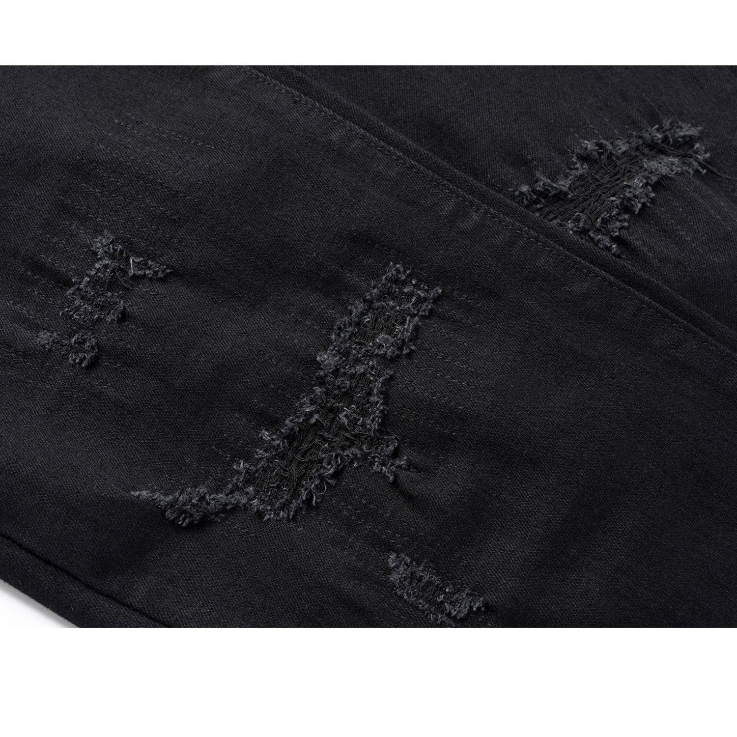 Men's Women's Spring And Summer Urban High Street Micro-stretch Fabric Trousers Unisex Scrub Black Jeans