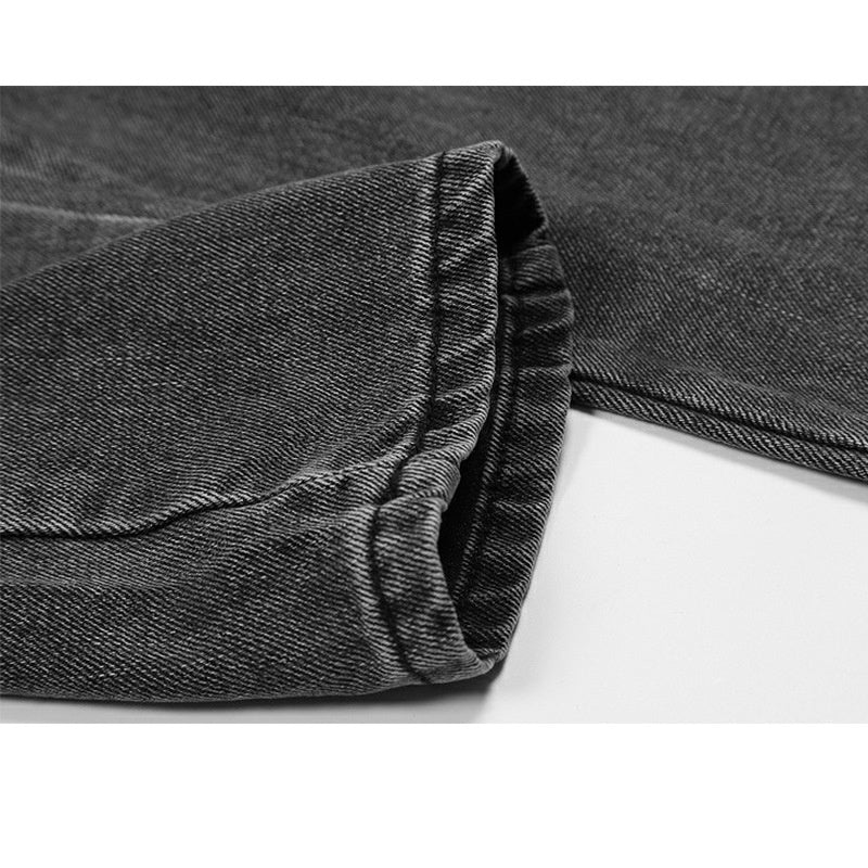Men's And Women's Hip-Hop Multi-Pocket Zipper Washed Old Trousers High Street Men's And Women's Straight Jeans