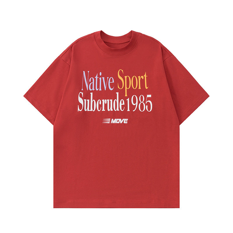Streetwear Letter Print T Shirts Oversize Short Sleeve Cotton Tee Casual Round Neck Summer American Style