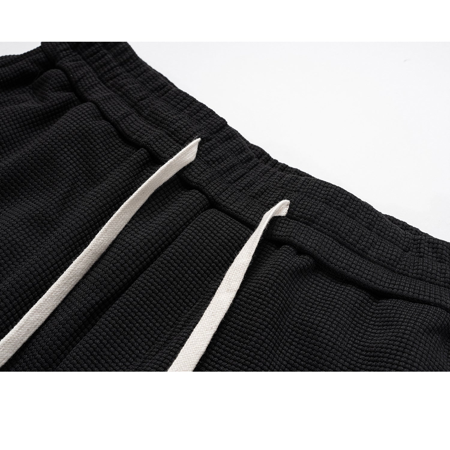 Men's Wear Women's Autumn And Winter Button Wide Leg Pants Unisex Fashionable Waffle Drawstring Casual Pants