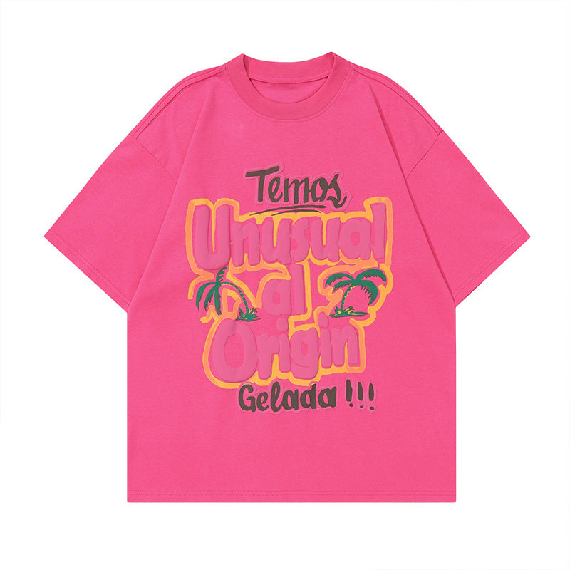 Cute Letter Print T Shirt Oversize Tees Fashion Casual Streetwear Pure Cotton Top Short Sleeve Loose Summer