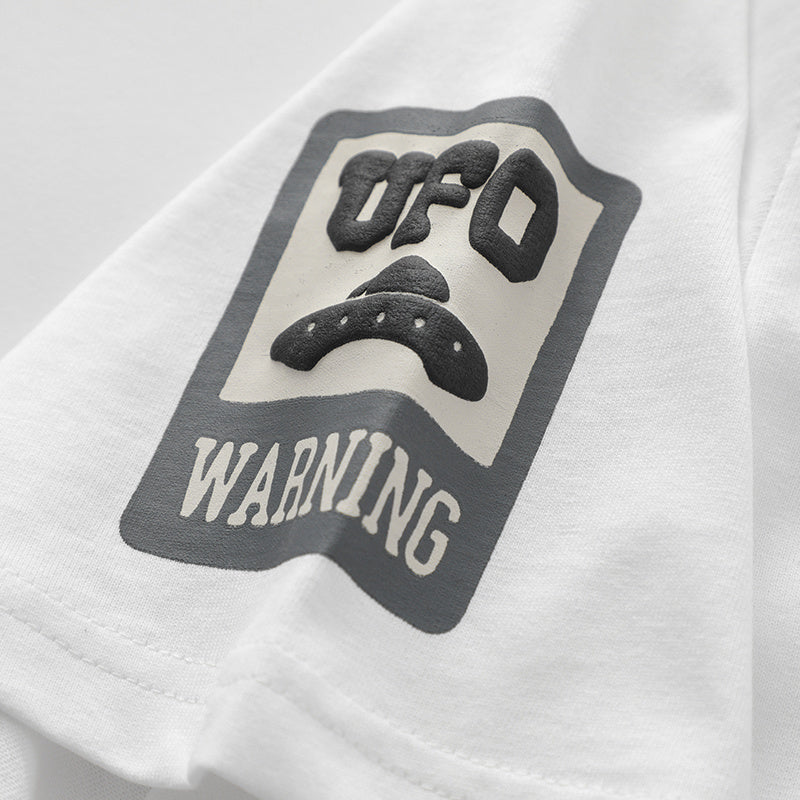 UFO Alien Graphic Print Oversize Tees Fashion T Shirt Pure Cotton Top Short Sleeve Loose Summer Casual Streetwear