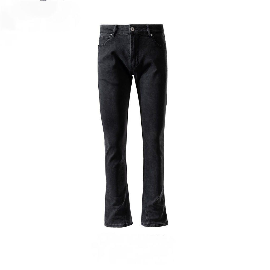 Men's Women's Spring And Summer Urban High Street Small Horn Wide-legged Trousers Unisex Slim-fit Black Jeans