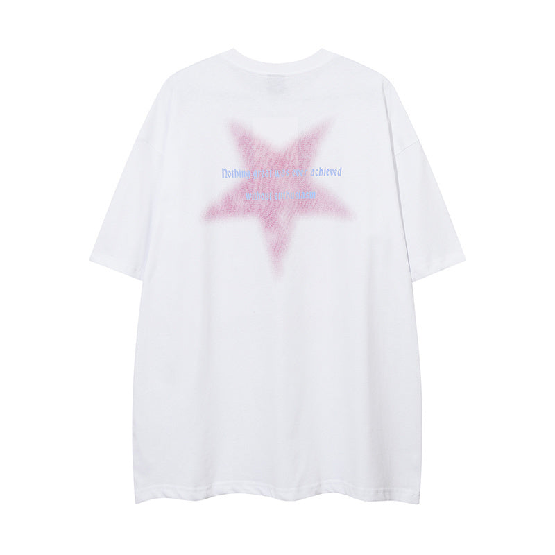 Cartoon Dragon Pattern Cotton Crew Neck Fashion Streetwear Tee Loose Casual High Quality Simple Short Sleeve Summer