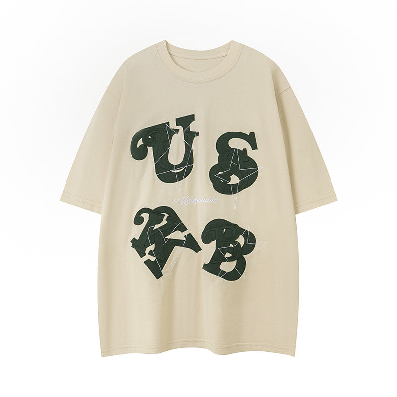 Streetwear T Shirts Trendy Crew Neck Funny Letter Print Oversize Cotton Short Sleeve High Quality Casual Summer Tee