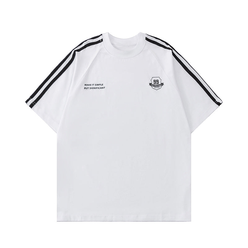 T Shirts Oversize Streetwear Letter Print Short Sleeve Cotton Tee Casual Round Neck Summer Black White Sports Style