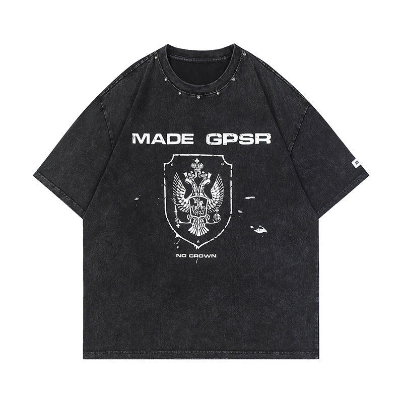 Vintage Print Streetwear T Shirts Oversize Loose Short Sleeve Harajuku Cotton Round Neck Tee Summer