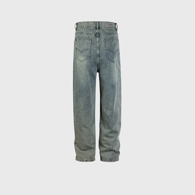 Men's Wear Women's Spring And Summer Urban Vintage Washable Old Pants Men's And Women's Slim-Fit Straight-Leg Trendy Jeans