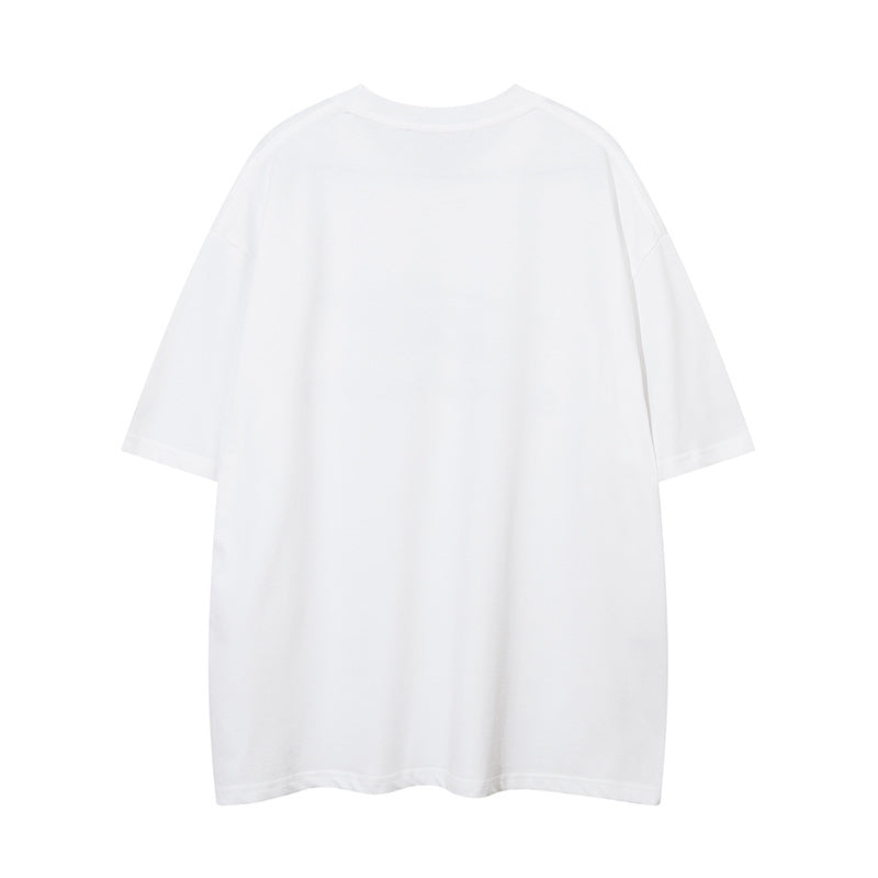 T Shirt Letter Print Streetwear Loose Fashion Summer Hip Hop Top Short Sleeve Simple Design Sports Style
