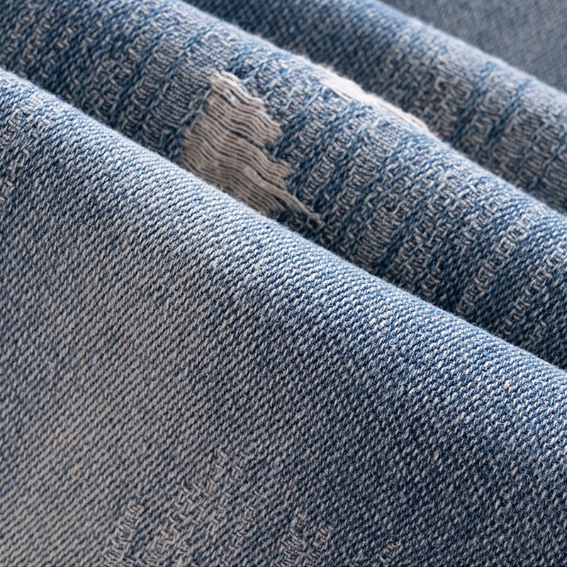 Men's Wear Women's Autumn And Winter Urban Punk Rock Style Scrub Destruction Pants Men's And Women's Washed Jeans