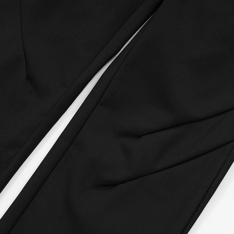 Men's Wear Women's Urban High Street Black Wu Crease Layer Trousers Men's And Women's Same-style Slim-fit Casual Trousers