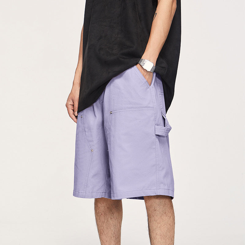 Workwear Loose Multi-Pocket Shorts Spring And Summer New Fashion Brand Loose Solid Color Casual Pants