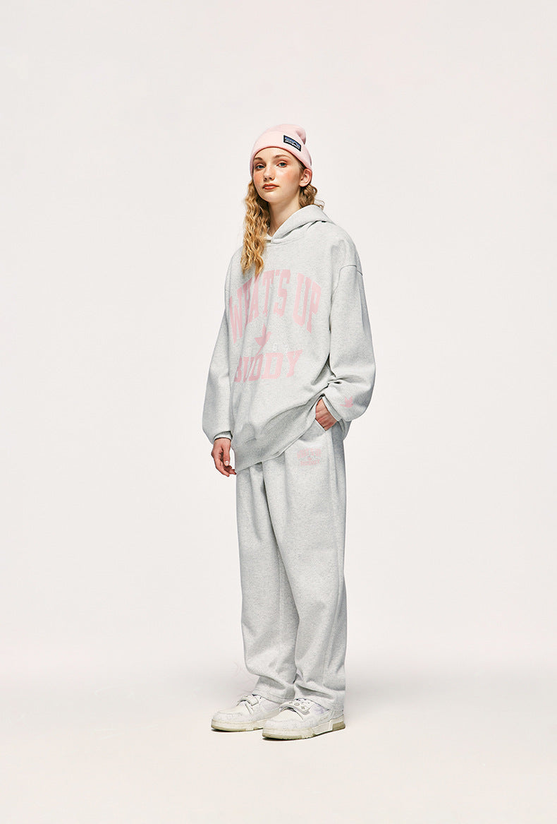 Heavy 320g Sanding Double-sided College Printed Casual Suit Autumn And Winter New Sweater Pants