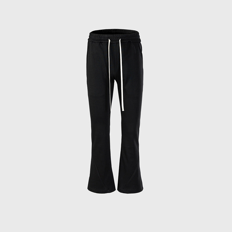 Men's Women's Micro-horn Wide-leg Slim-fit Trousers Unisex Sports Long Drawstring Soft Cotton Casual Pants