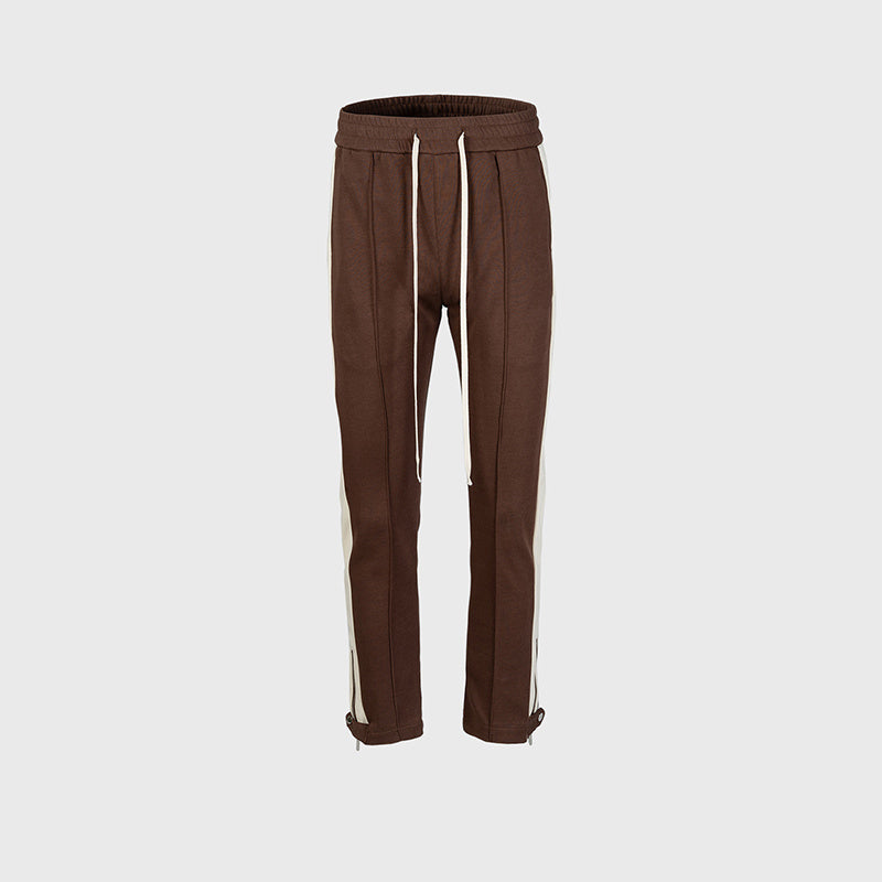 Men's And Women's Contrast Color Bar Stitching Pants Men's And Women's Same-style Zipper Wide-legged Slim-fit Sports Casual Pants
